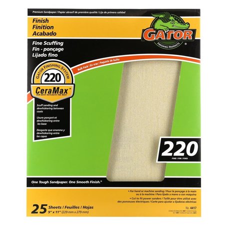 GATOR CeraMax 11 in. L X 9 in. W 220 Grit Ceramic Sandpaper 1 pk 3407